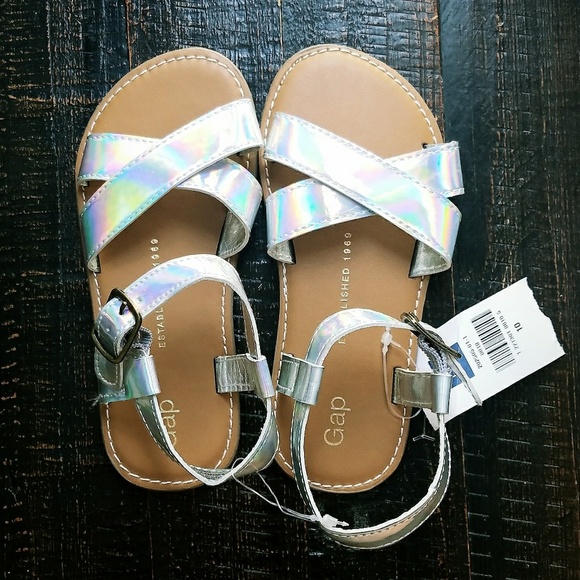 Girls GAP SANDALS cross MULTI COLORED SILVER